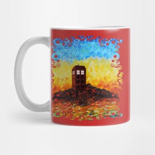 time and space travel Phone box in Twilight zone Mug